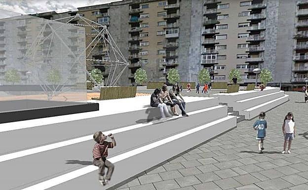 Fotomontaje dela futura plaza de los Estudios una vez reformada.