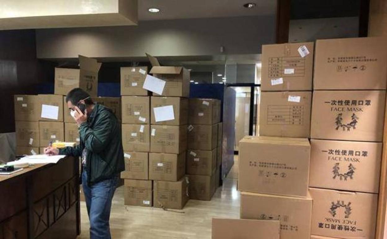 Las mascarillas de Eudel en una fotografía facilitada por la entidad vasca.