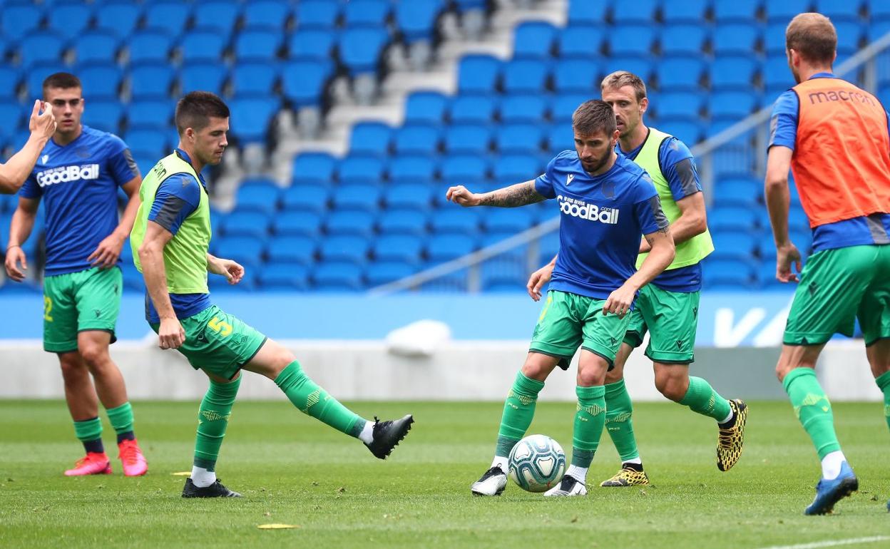 La Real se entrenó el miércoles por primera vez en Anoeta.