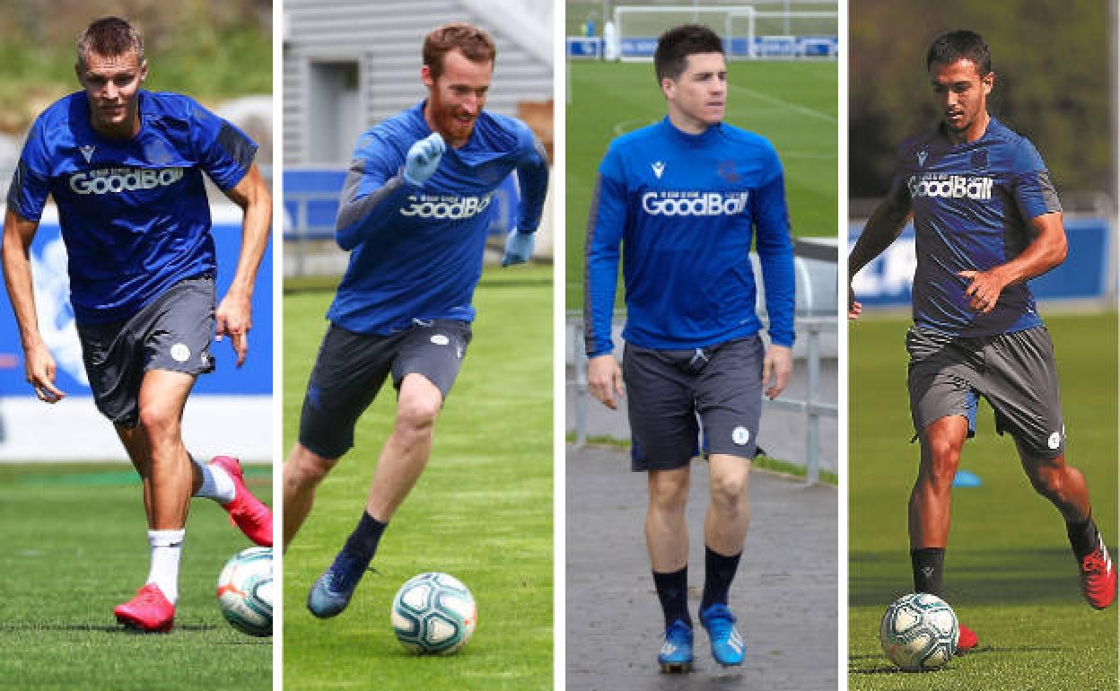 Odegaard, Zurutuza, Zubeldia, y Zubimendi.