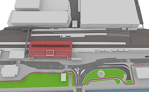 Estación provisional junto a Tabakalera y nueva pasarela en una ubicación distinta a la actual.
