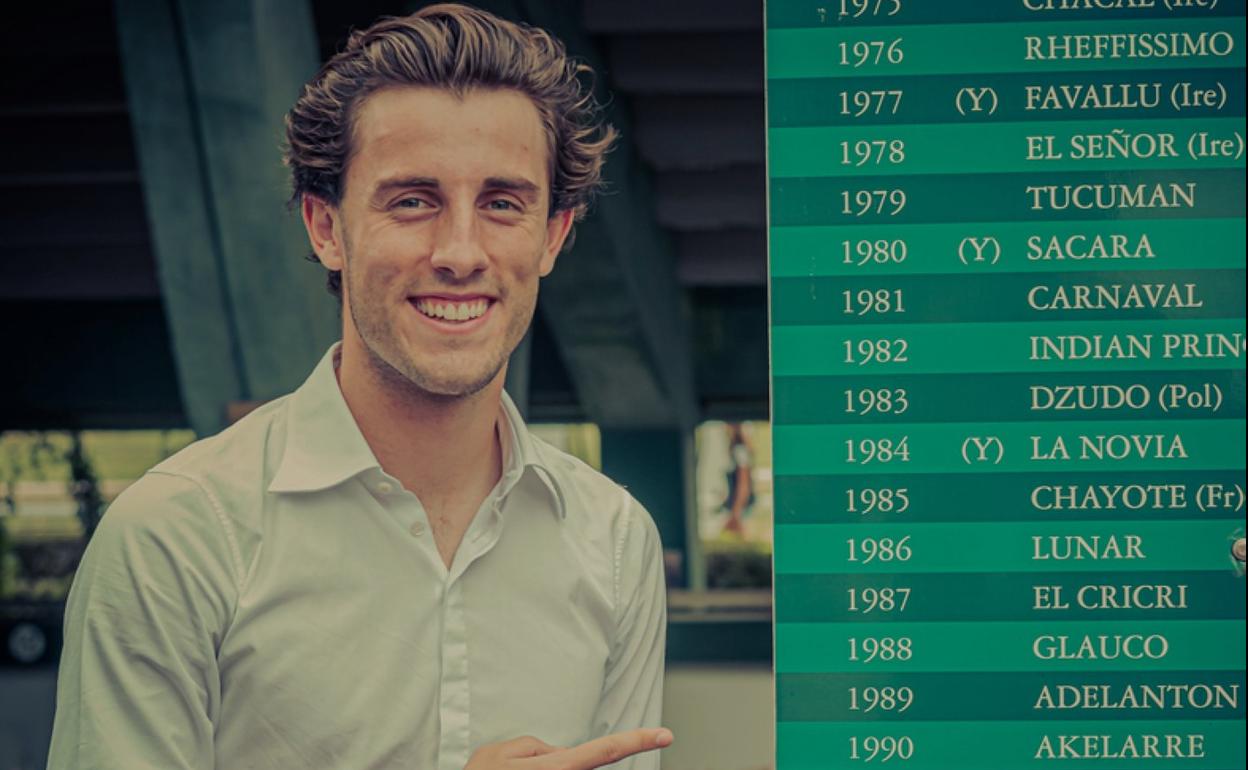 Odriozola, ayer en el hipódromo. Su caballo fue tercero. 