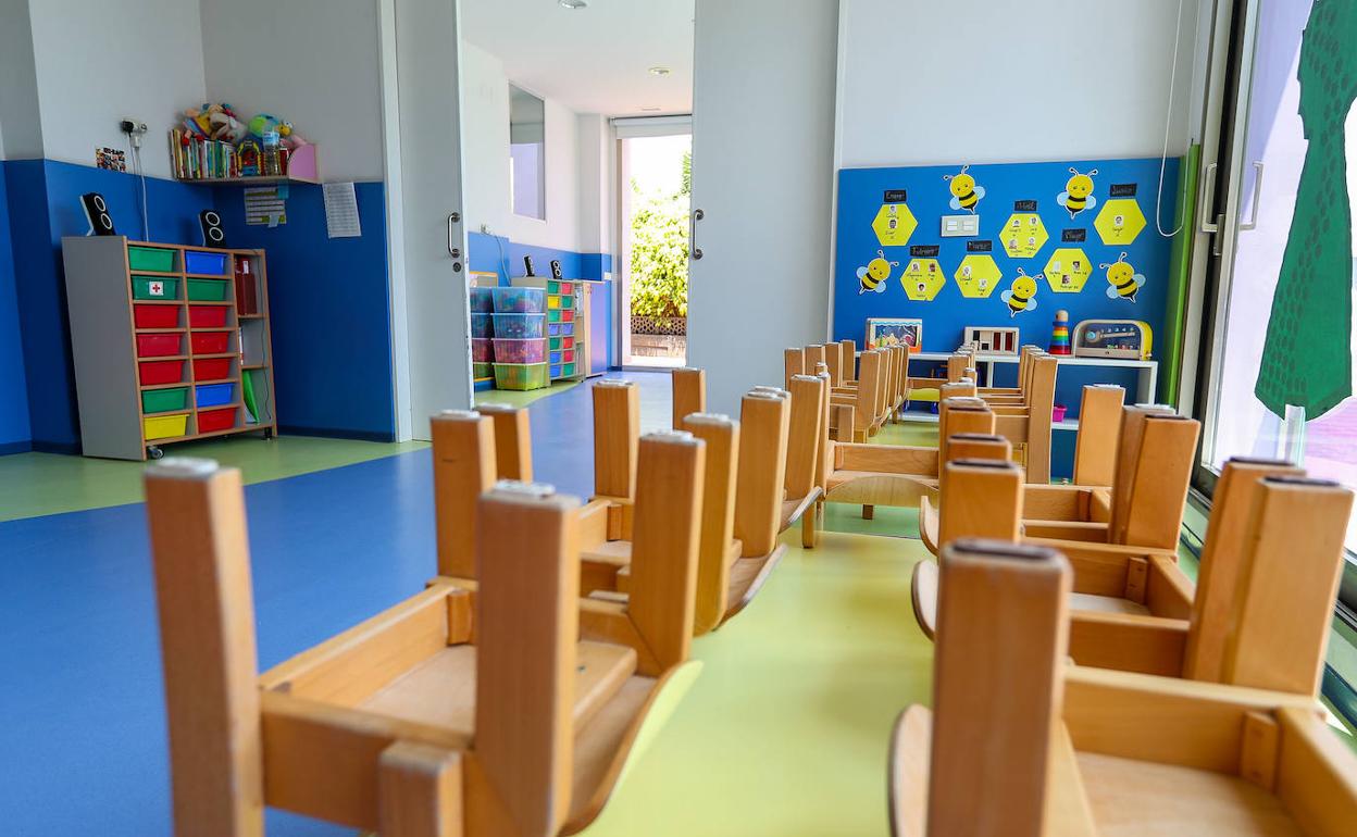 un colegio vacío durante los meses de confinamiento.