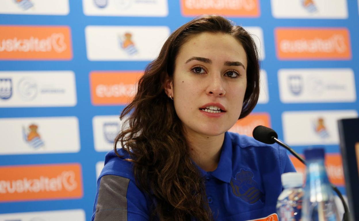 Nahikari, durante una rueda de prensa la temporada pasada.