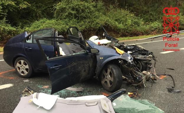 Uno de los vehículos implicados en el accidente. 