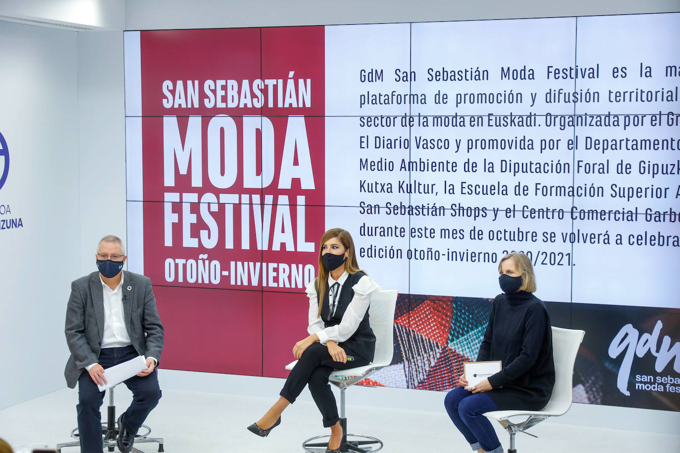 Sophie et Voilà, Álex Vallejo o Inge Zubeldia presentarán sus colecciones sobre una pasarela de San Telmo, cuyo aforo se ha reducido al 30% de su capacidad habitual