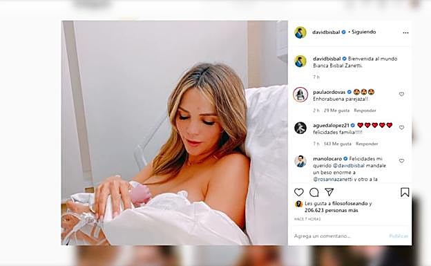 David Bisbal y Rosanna Zanetti, dan la bienvenida a su segunda hija en común