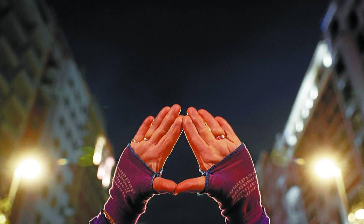 Manifestación por la igualdad y en contra de la violencia hacia las mujeres.