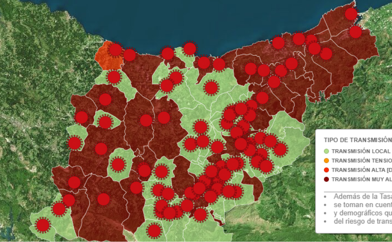 Gráfico: consulta la tasa de incidencia en cada localidad