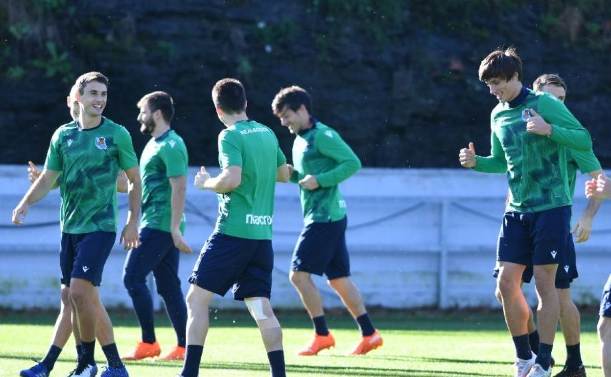 Le Normand, sonriente en el entrenamiento de hoy. 