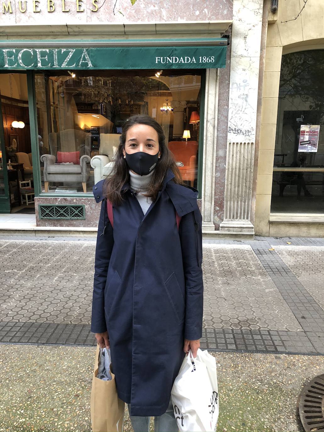 Jessica González, en la calle Elkano.