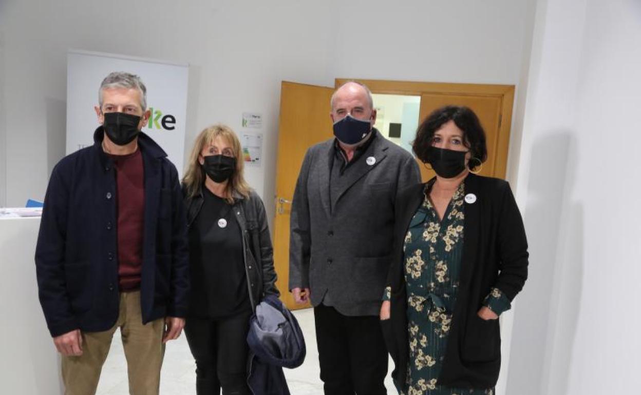 Jauregi, Jauregiberri, Egibar y Elorza, antes de la asamblea territorial que se ha celebrado en Miramón.