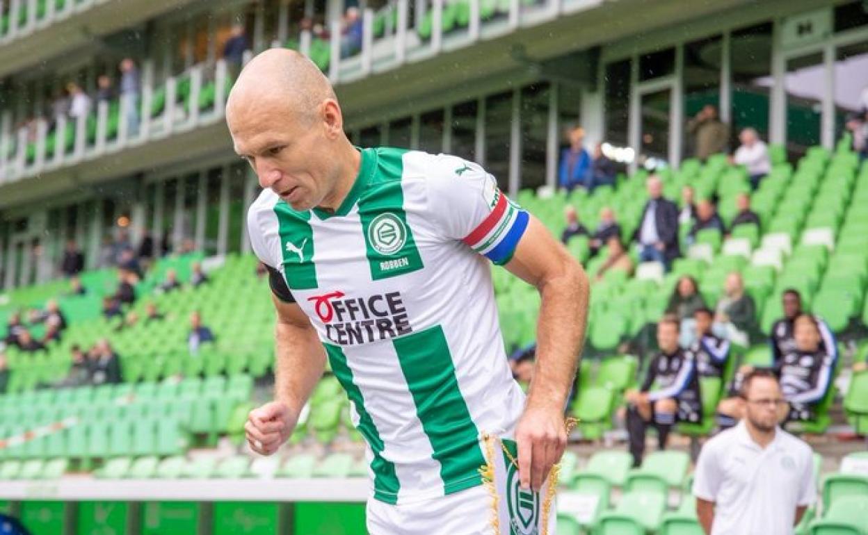 Arjen Robben, durante un partido con el Groningen. 