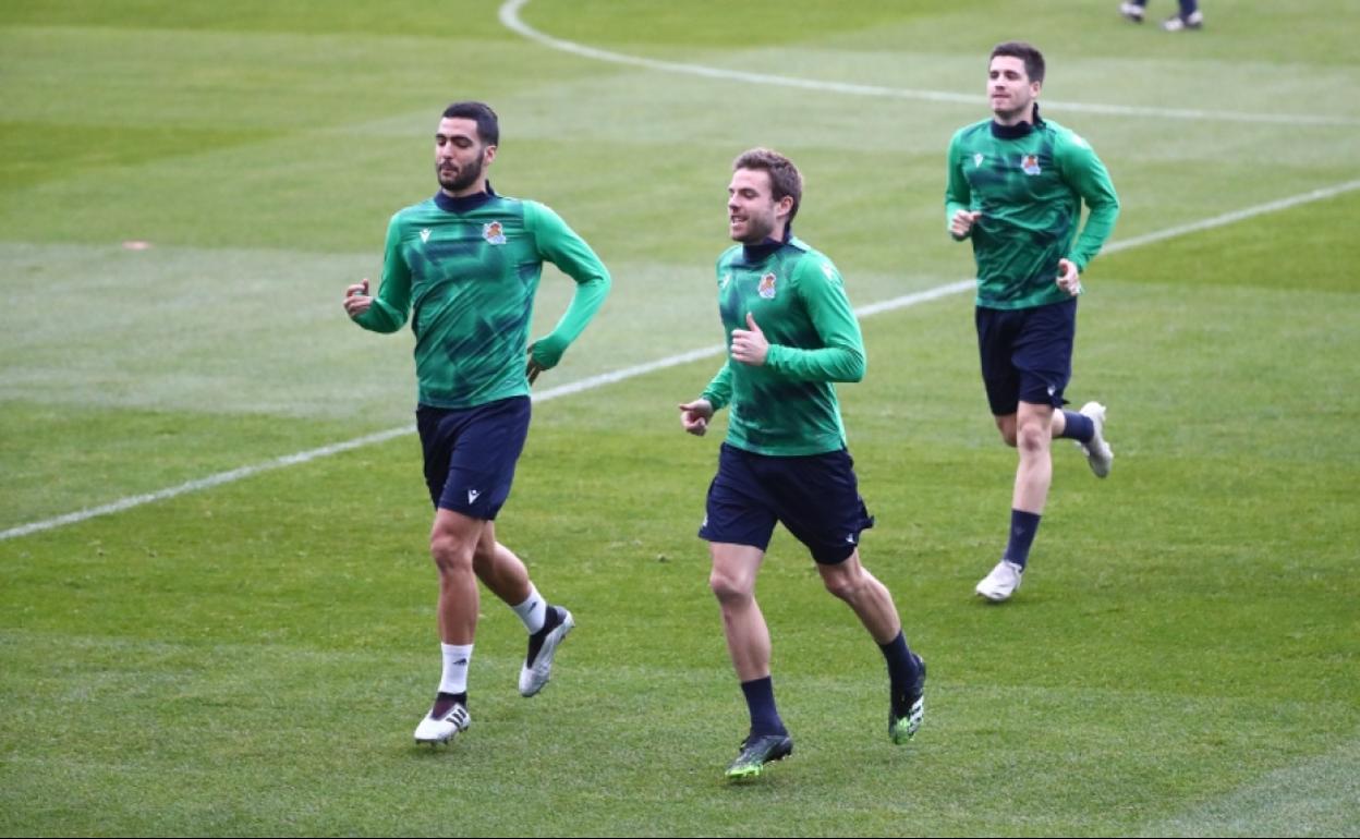 Ilarramendi en un entrenamiento en Zubieta. 