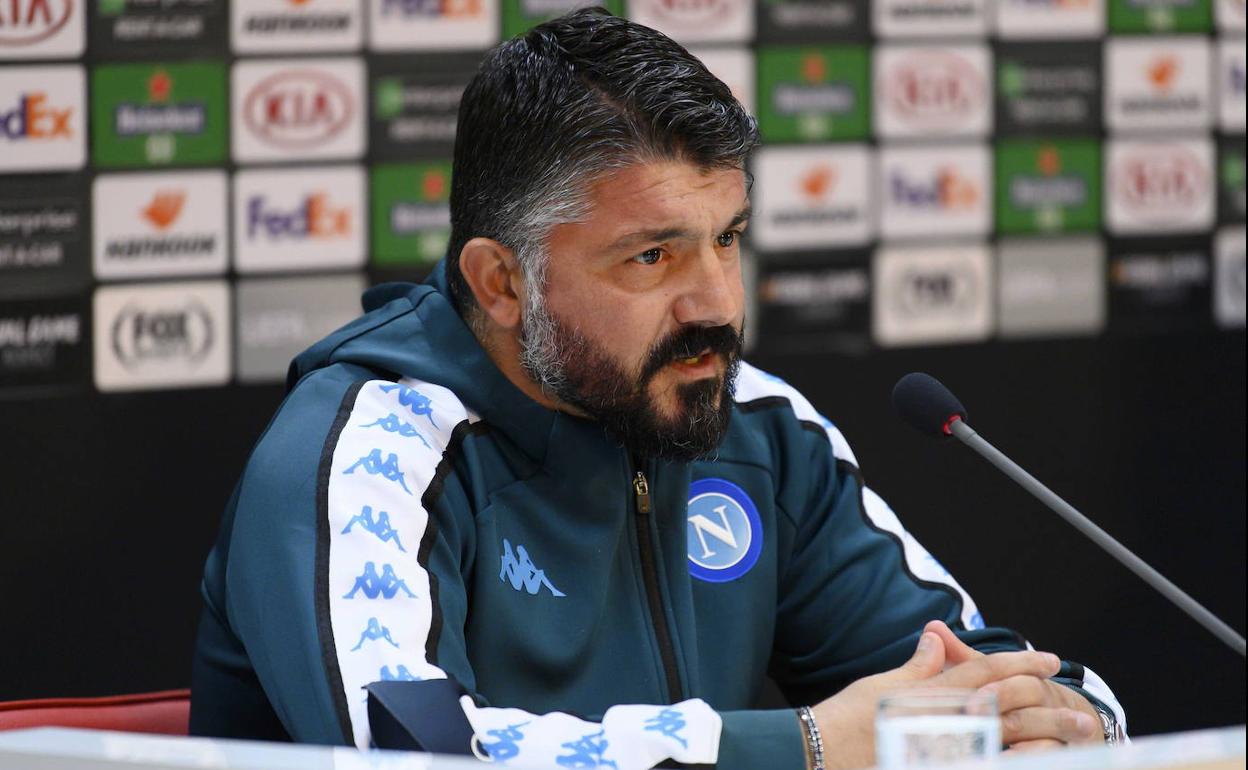 Gattuso, en la comparecencia de prensa.