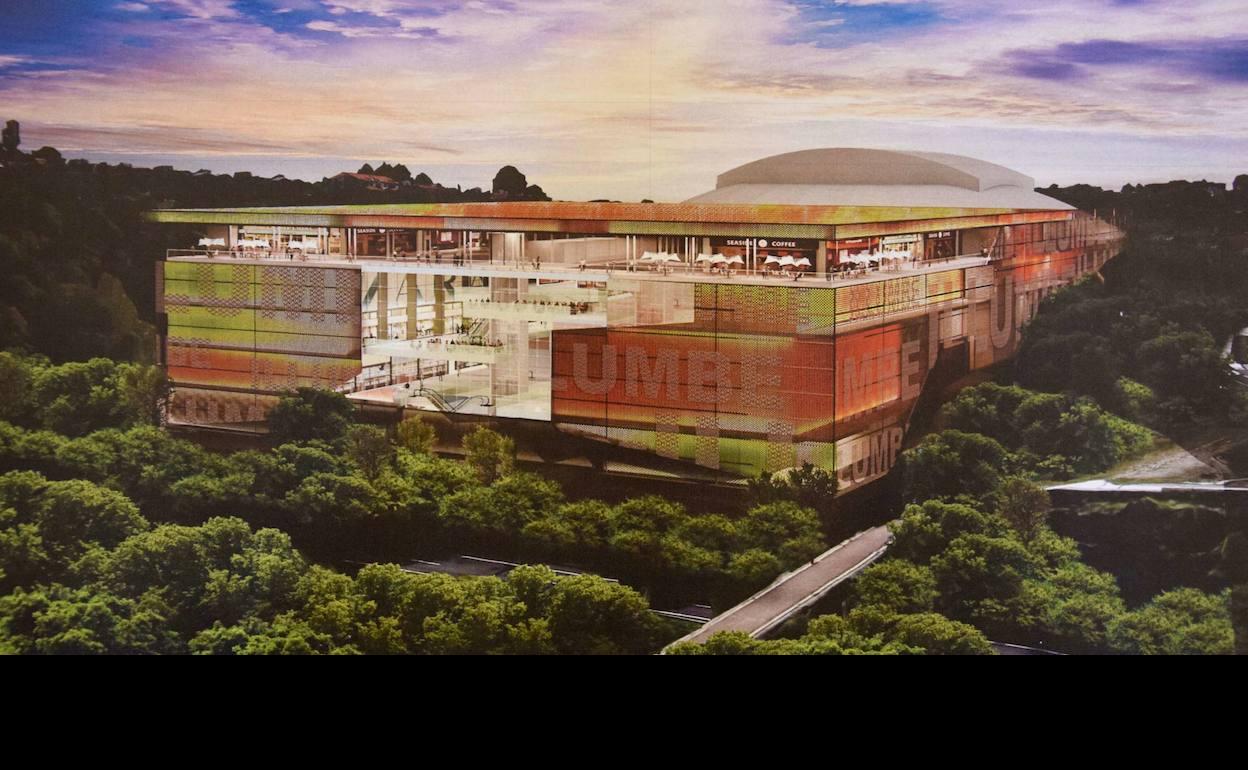 Idea de centro comercial que proyectó la UTE que ganó en 2016 el concurso de venta de Illunbe.