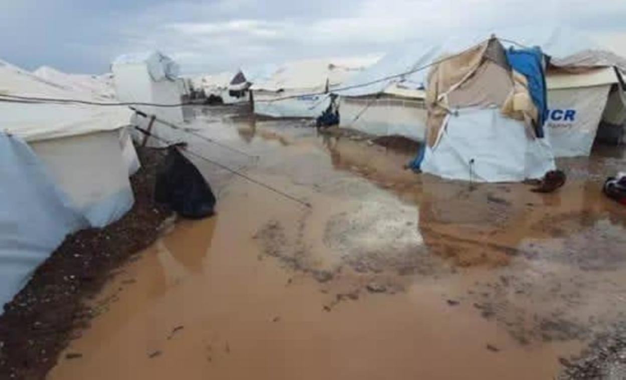 Imagen de Moria 2.0, tras dos días de fuertes tormentas. 