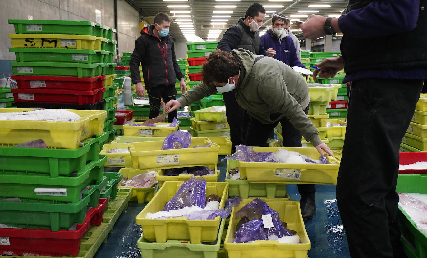 La lonja de Pasaia confirma que la Navidad será distinta, al detectarse en los encargos que las celebraciones van a ser de menos personas. Armadores, vendedores, mayoristas y minoristas trabajan estos días sin descanso para que ninguna familia o establecimiento hostelero se quede estas Navidades sin pescado fresco.