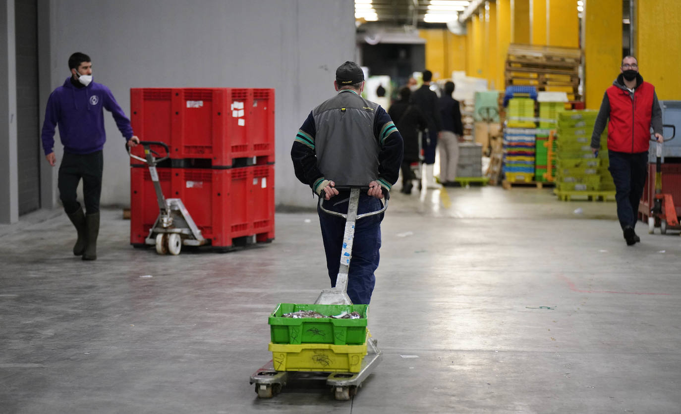 La lonja de Pasaia confirma que la Navidad será distinta, al detectarse en los encargos que las celebraciones van a ser de menos personas. Armadores, vendedores, mayoristas y minoristas trabajan estos días sin descanso para que ninguna familia o establecimiento hostelero se quede estas Navidades sin pescado fresco.