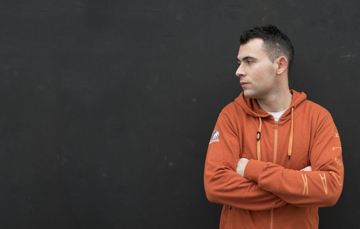 Erik Jaka, ayer en la plaza de Lizartza. 