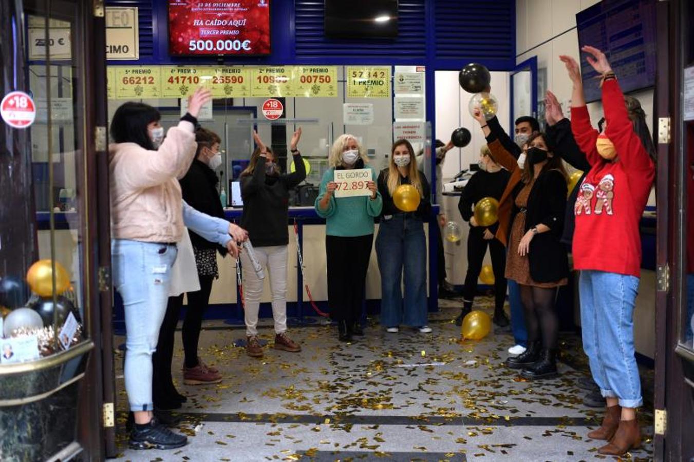 El Gordo de Navidad ha sido celebrado en la mítica 'Doña Manolita' de Madrid