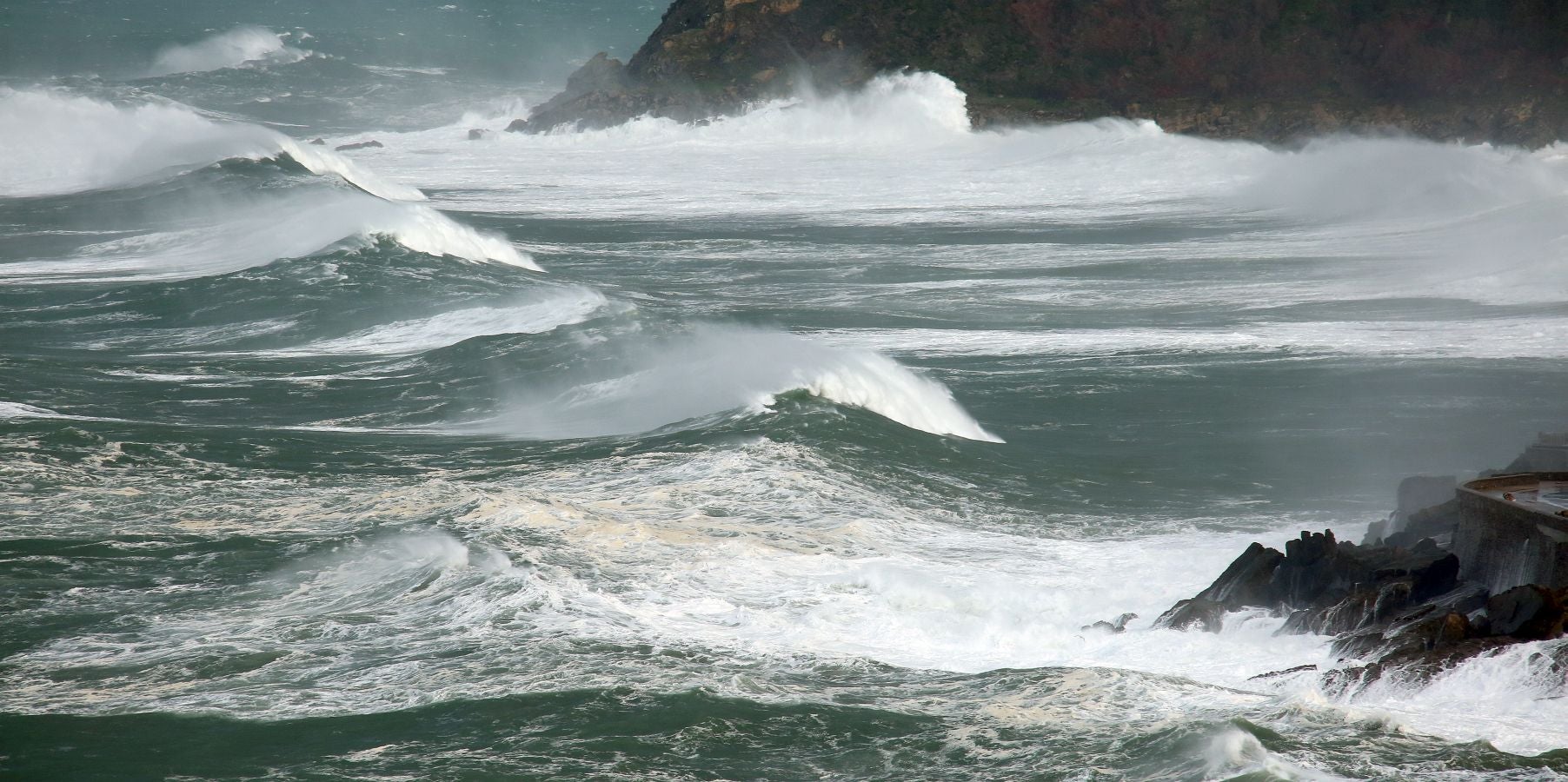 Imágenes del temporal en Donostia