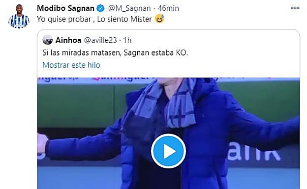 Modibo Sagnan se 'disculpa' con Imanol con humor en las redes