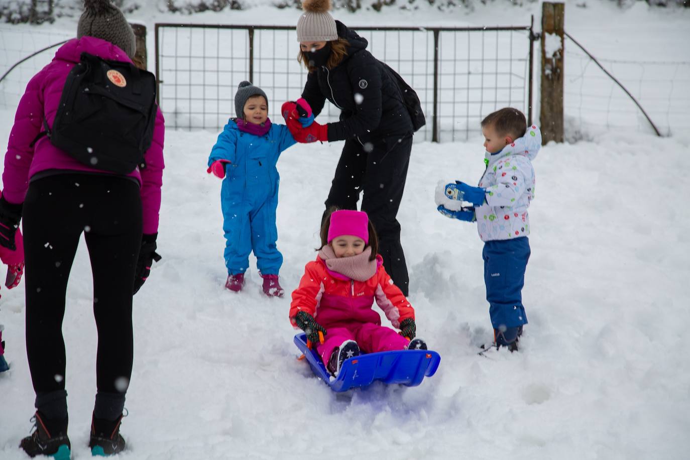 Decenas de personas han disfrutado este domingo en la nieve en el Alto de Etzegarate, en el término de Idiazabal.