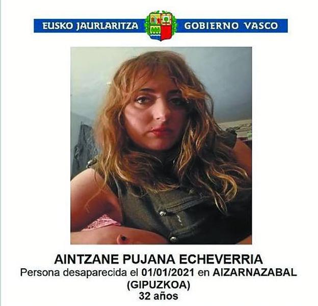 El cartel de desaparición hecho público por la Ertzaintza, en el que se detallan los datos personales y se describe la ropa que portaba cuando fue vista por última vez. 