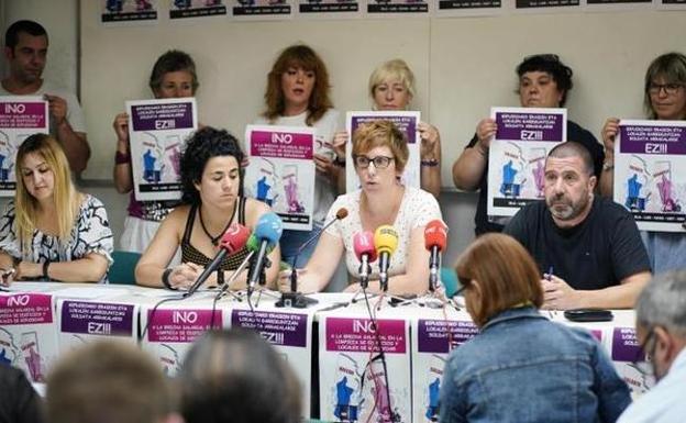 Representantes sindicales del sector en una comparecencia en 2019.