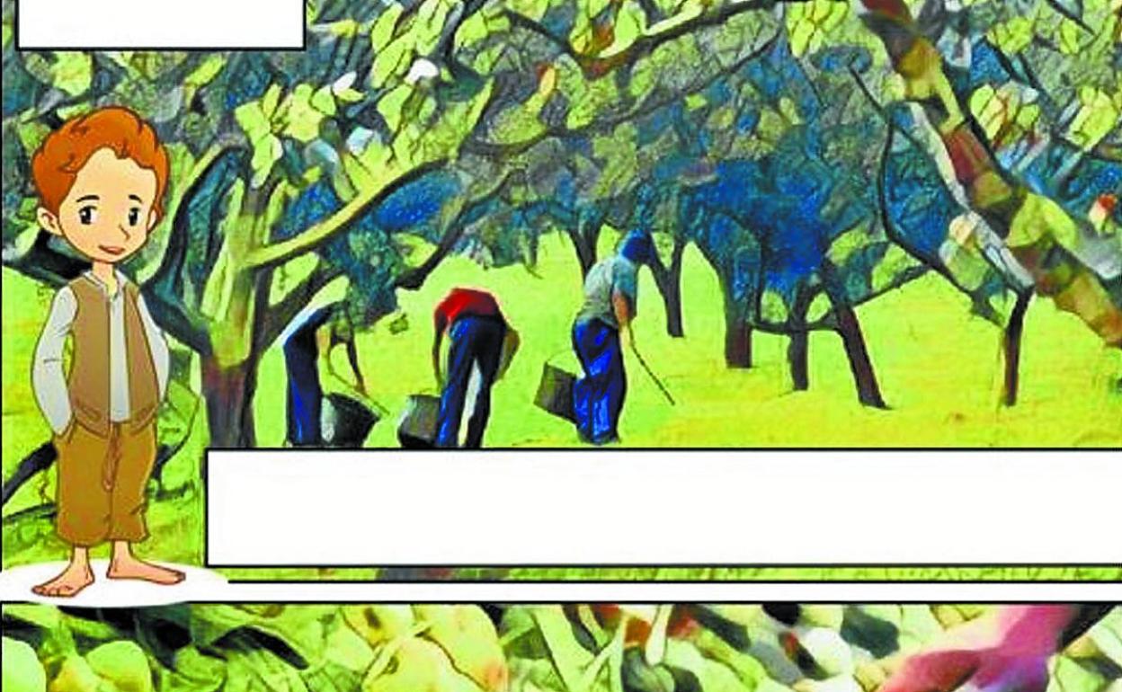 Igartubeitin osatu duten komikiaren irudietako bat. 