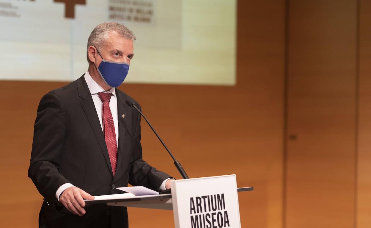 Iñigo Urkullu, en el acto del museo Artium donde se ha pronunciado sobre los disturbios.