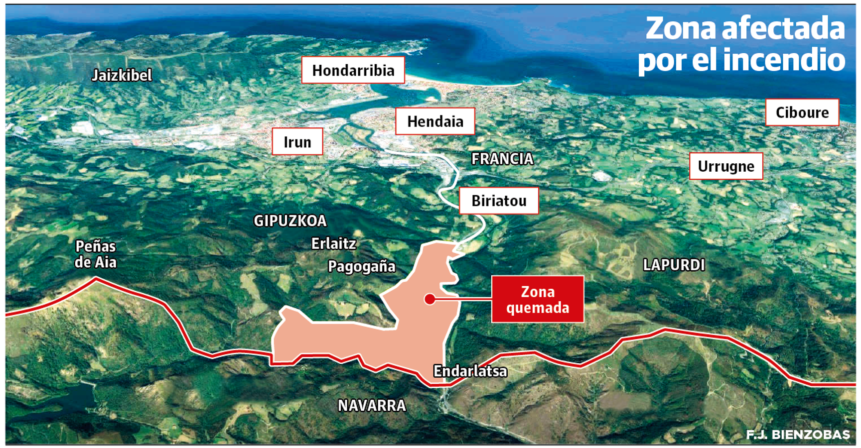 Zona afectada por el incendio