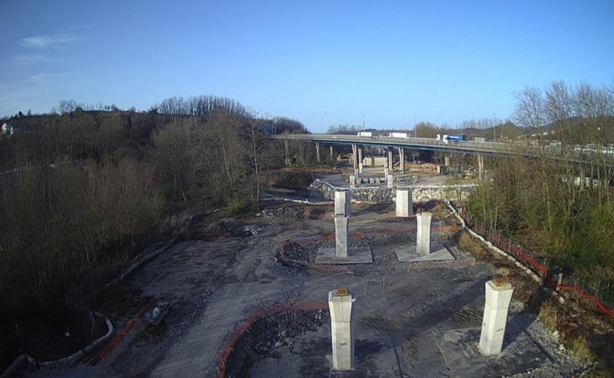 Obras del TAV en el tramo Hernani-Astigarraga. 