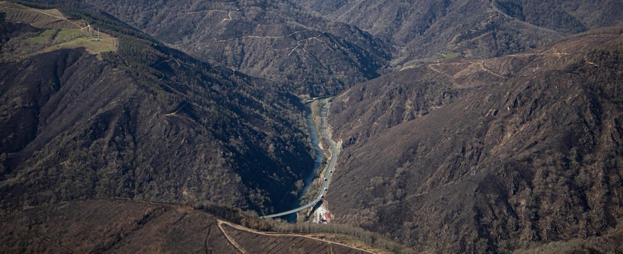 El territorio quemado en Bera y Lesaka el fin de semana del 20 y 21 de febrero. 