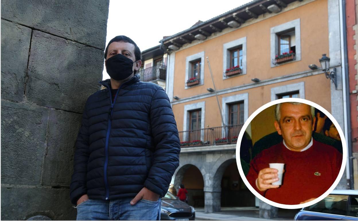 Josu Elespe posa ante el antiguo Ayuntamiento de Lasarte-Oria, donde su padre pasó interminables horas. 