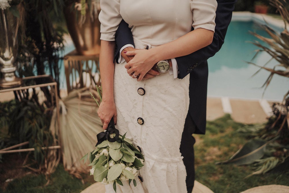 Esta vasca abogó por la practicidad de un look nupcial desmontable que se adaptaba a los distintos momentos de la celebración