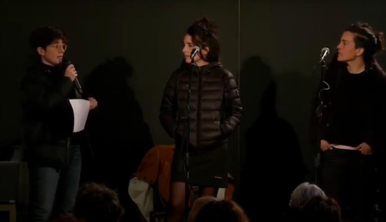 Danele Sarriugarte, Miren Amuriza eta Maialen Lujanbio, San Telmoko saioan.