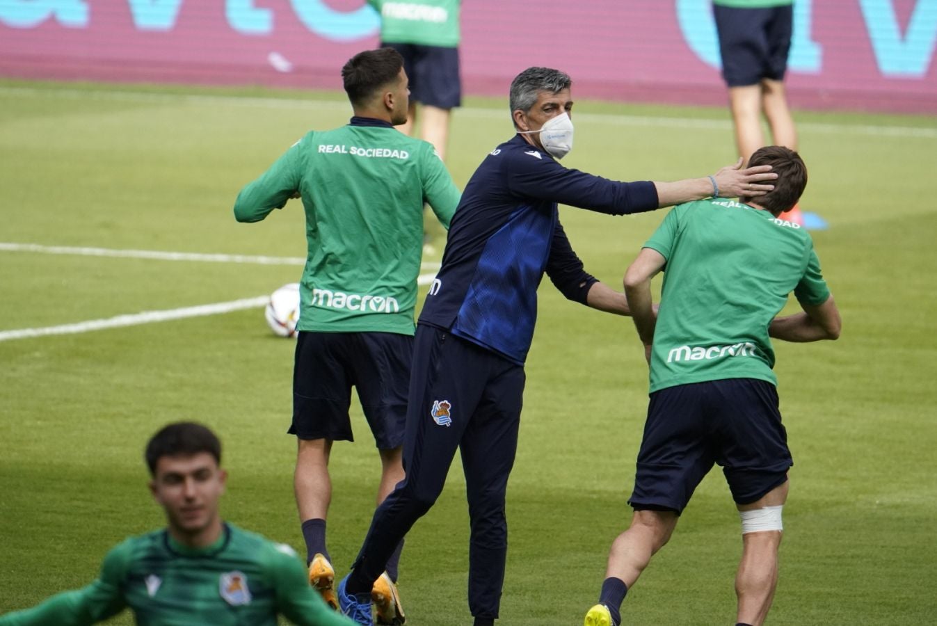 Los jugadores de Imanol Alguacil han tenido una primera toma de contacto con la sede de la final de la Copa del Rey