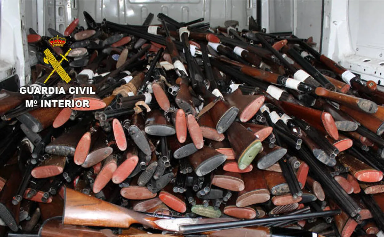 Imagen de las armas destruidas el mes de marzo.