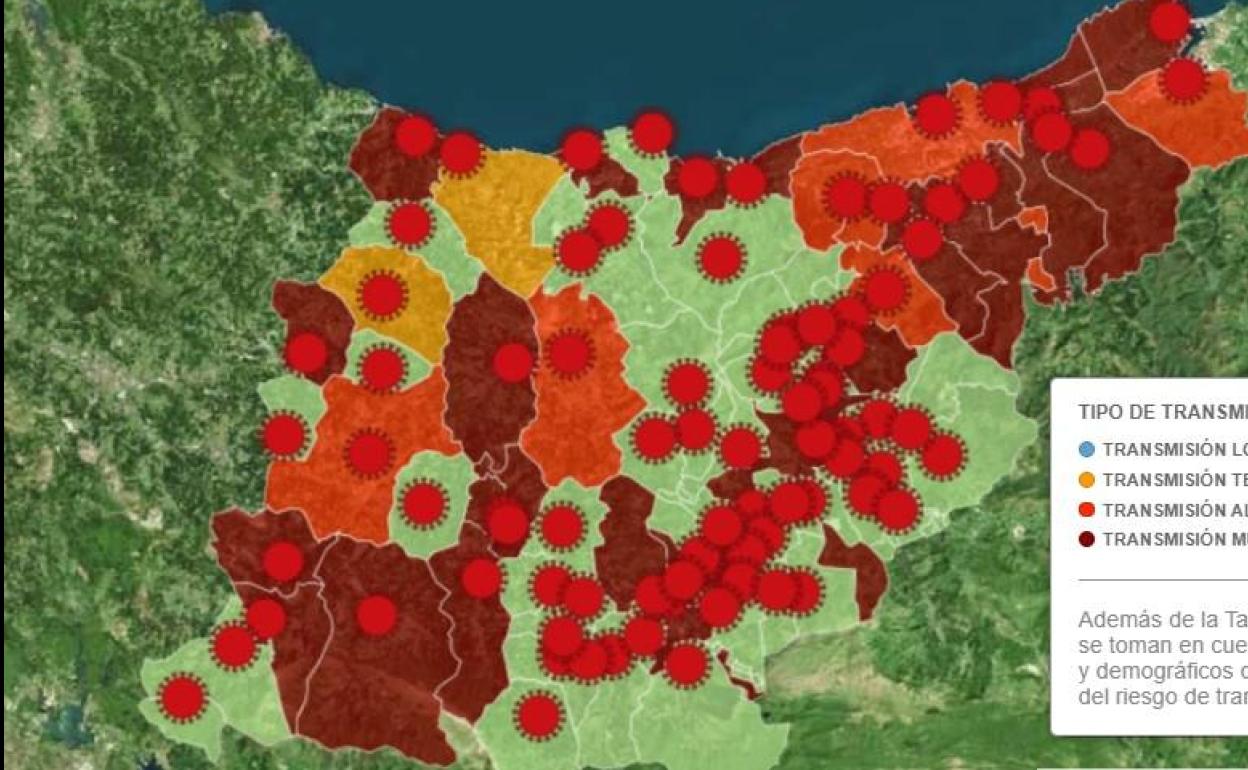 Consulta en el gráfico la incidencia del Covid en cada localidad de Gipuzkoa.