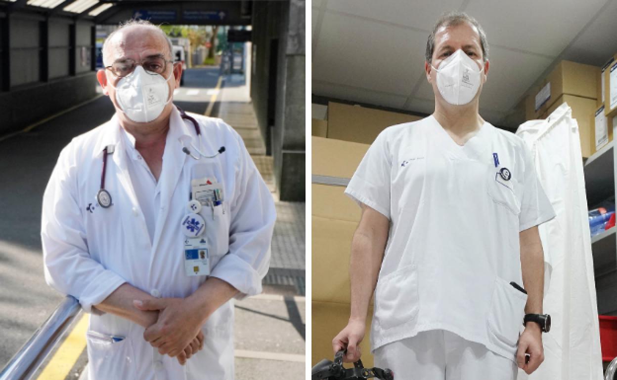 Jesús Avilés, médico de Urgencias en el centro hospitalario, y Félix Zubia, jefe de la UCI del Hospital Donostia