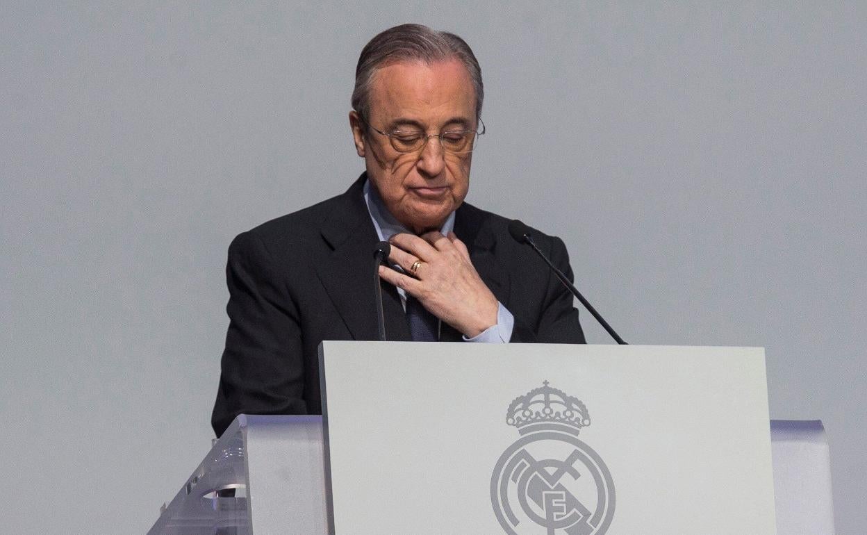 Florentino Pérez, en la última asamblea del Real Madrid.