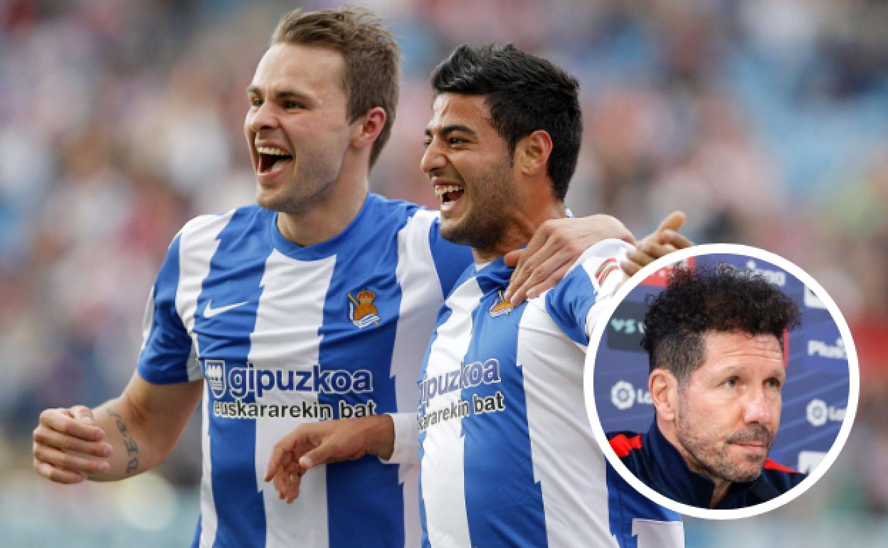 Vela celebra su tanto en el Calderón con Demidov.
