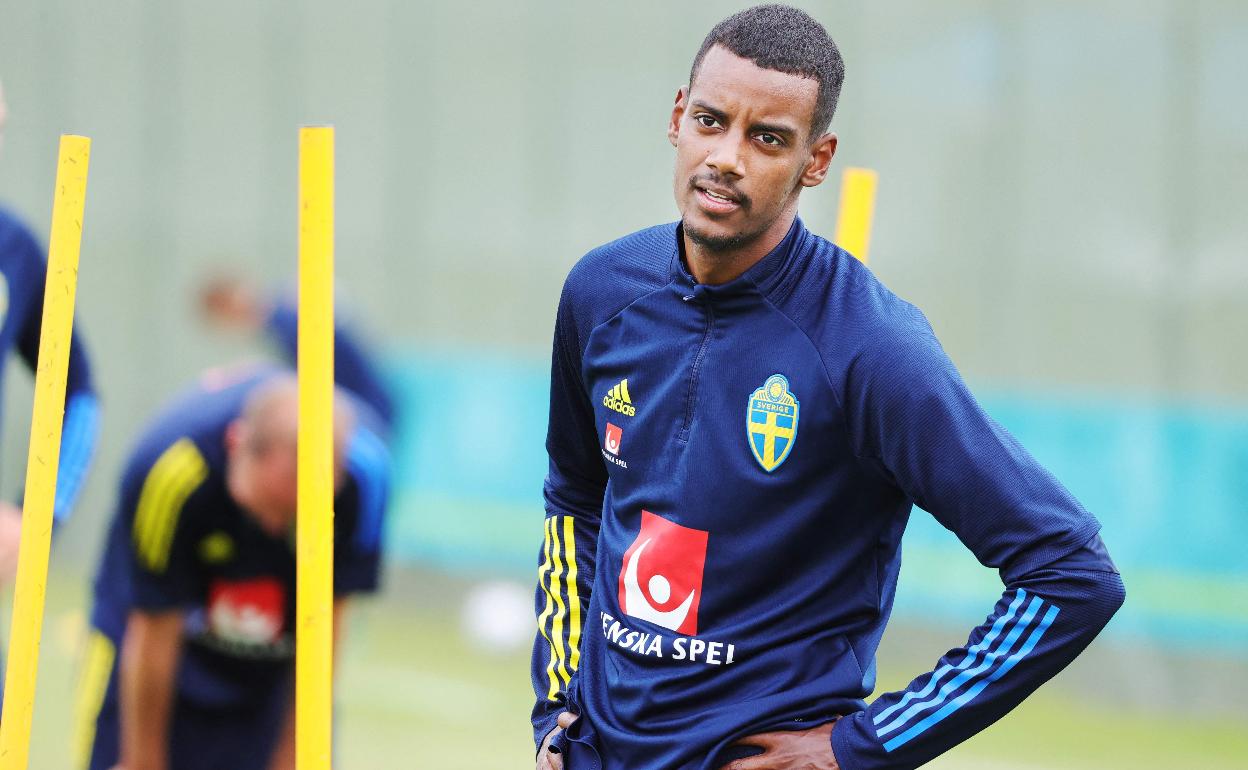 Alexander Isak, en un entrenamiento de la selección de Suecia para la Eurocopa. 