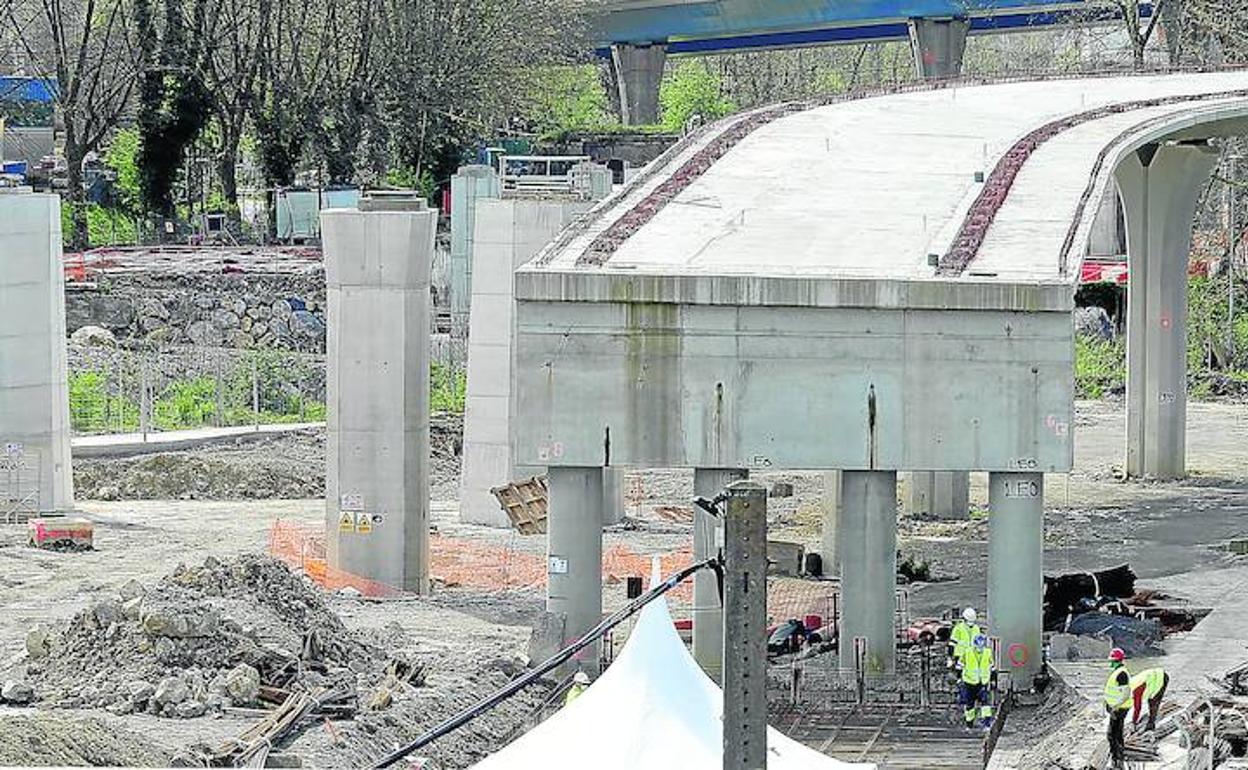 Obras de la 'Y vasca' a su paso por Gipuzkoa. 