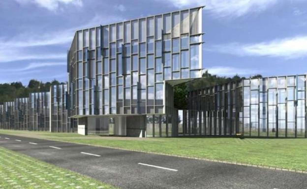 Imagen virtual de la nueva factoría de Otis Zardoya, en Zubieta, que pretende inaugurar antes de final de año.