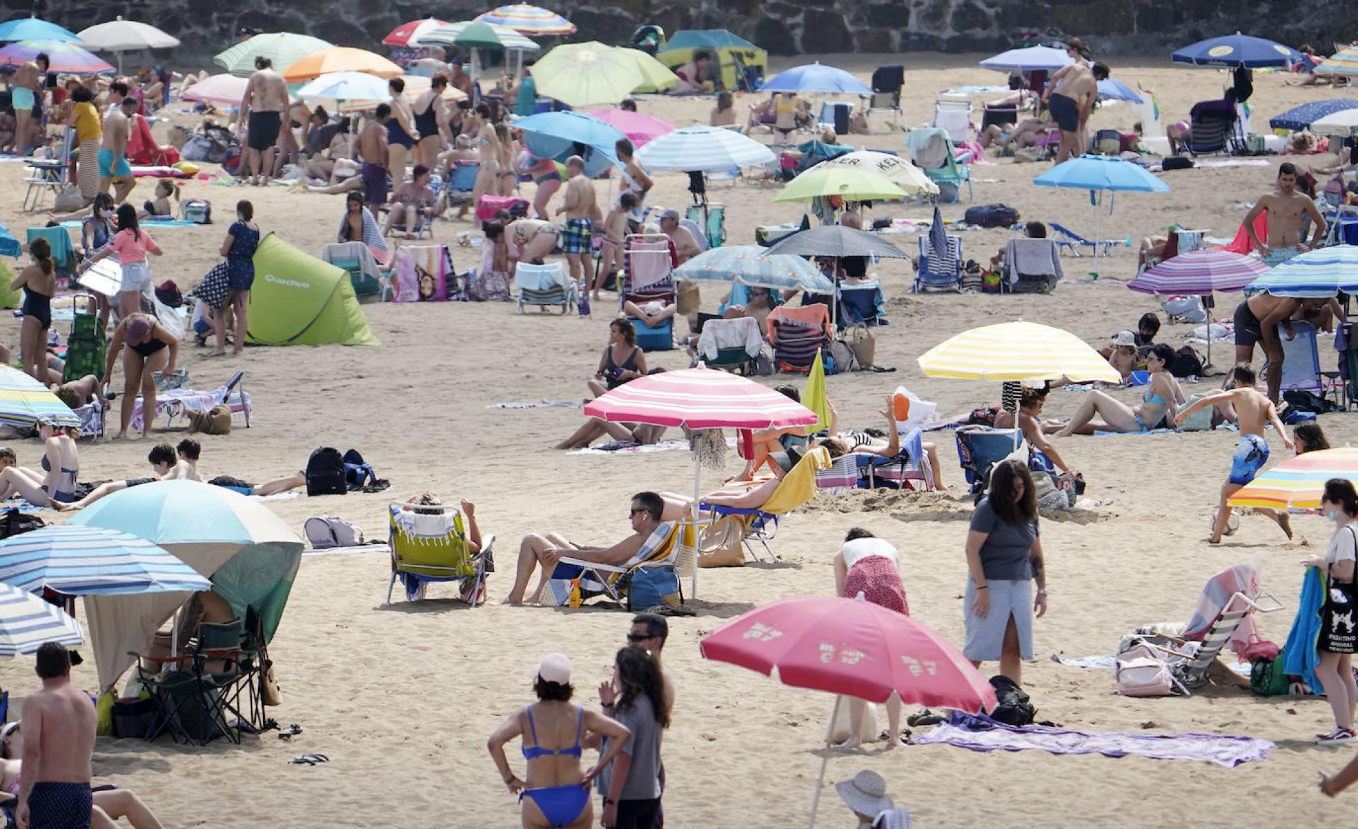 Playa de Santiago de Zumaia el pasado fin de semana.