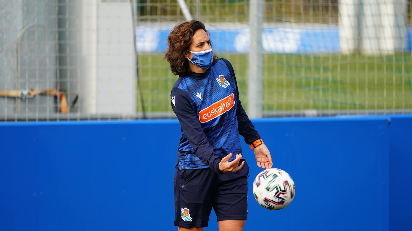Natalia Arroyo, durante un entrenamiento de la pasada temporada. 