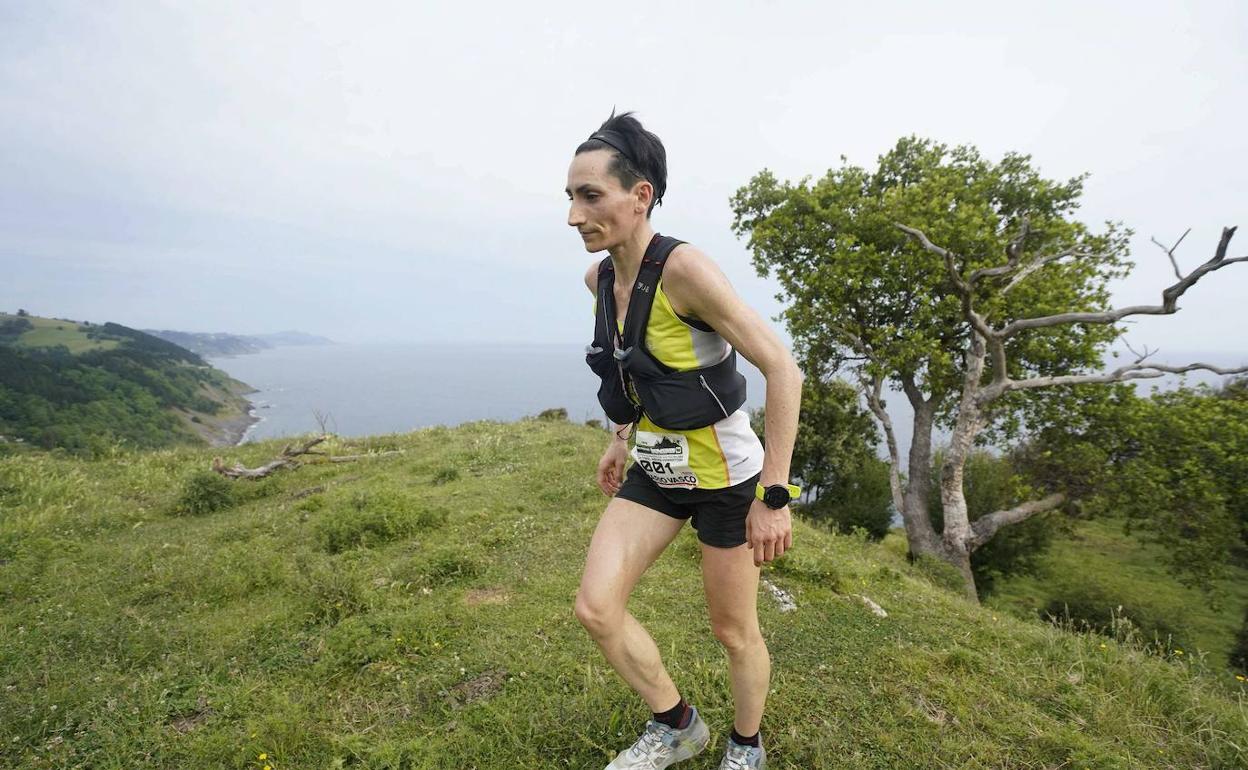 Oihana Kortazar, durante una carrera de montaña.
